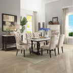 Gerardo - Server - White Marble Top & Weathered Espresso