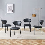 Minimalist Ergonomic Dining Chair With Curved Backres (Set of 4)