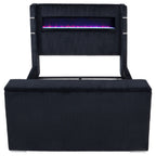 Tisdall Queen Flame Visualizer Wingback TV Bed Black