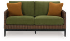 Horizon Hall - Loveseat With Cushion - Brown / Green