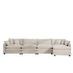 Modern Oversized Modular Cushion Sofa With Ottoman, Low Back, Deep Seating Sofa Set