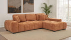 Octavia Upholstered Sectional Chaise Sofa Orange