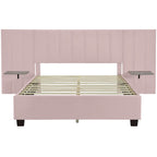Upholstered Platform Bed With Big Headboard