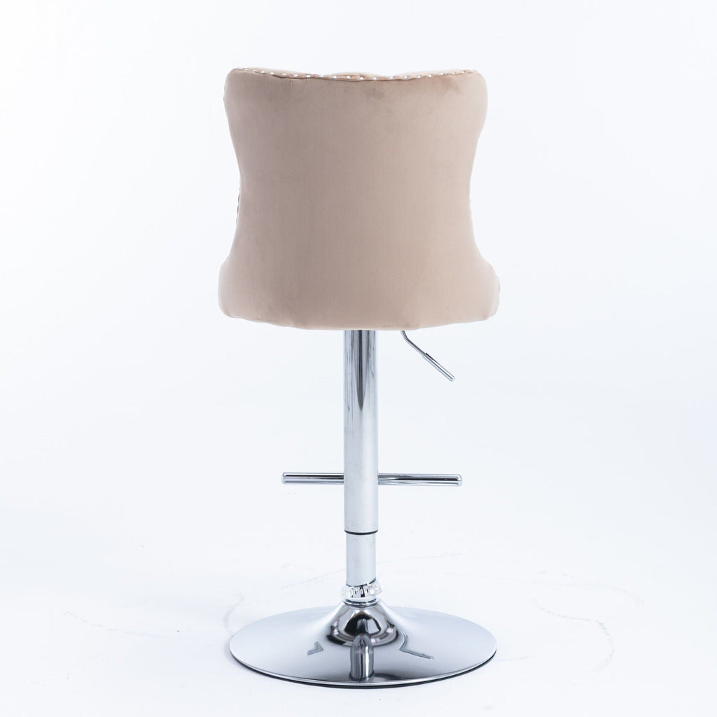 Swivel Barstools Adjusatble Seat Height From 25-33", Modern Upholstered Base Bar Stools With Backs Comfortable Tufted For Home Pub And Kitchen Island (Set of 2)