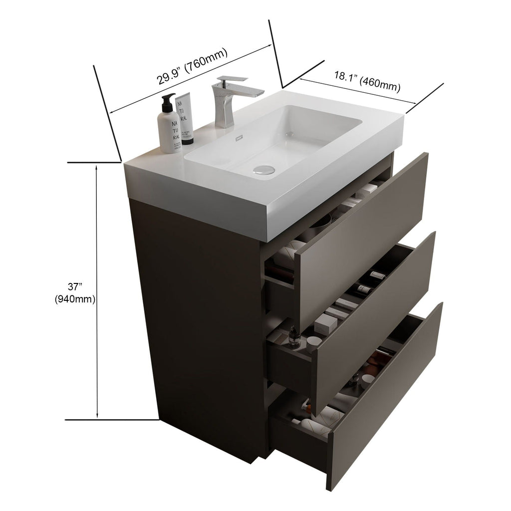 Alice - Bathroom Vanity With Sink, Large Storage Freestanding