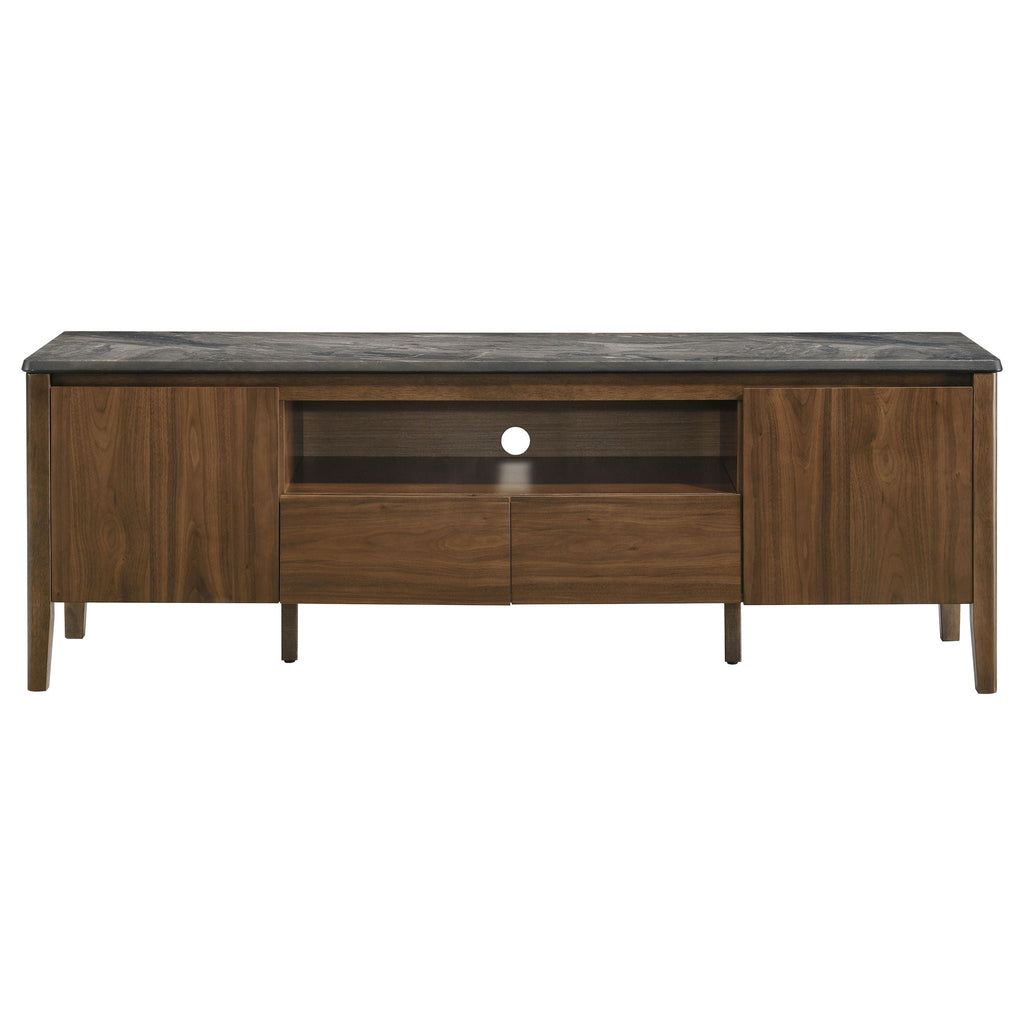 Bradley 63-inch 2-Door SmartTop TV Stand Smokey Grey and Brown
