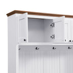 Entryway Hall Tree With Storage Bench, Coat Rack Shoe Bench With Cabinets