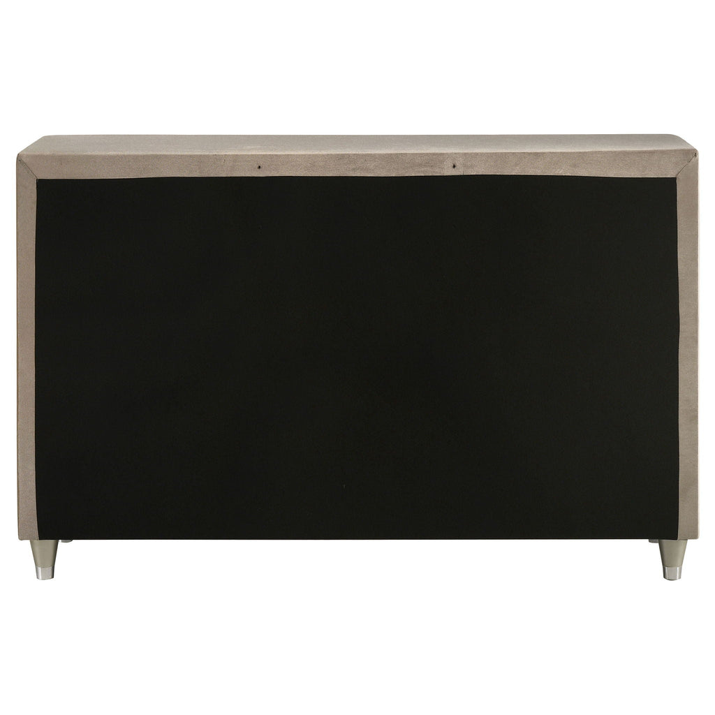 Antonella 7-drawer Upholstered Dresser Ivory and Camel