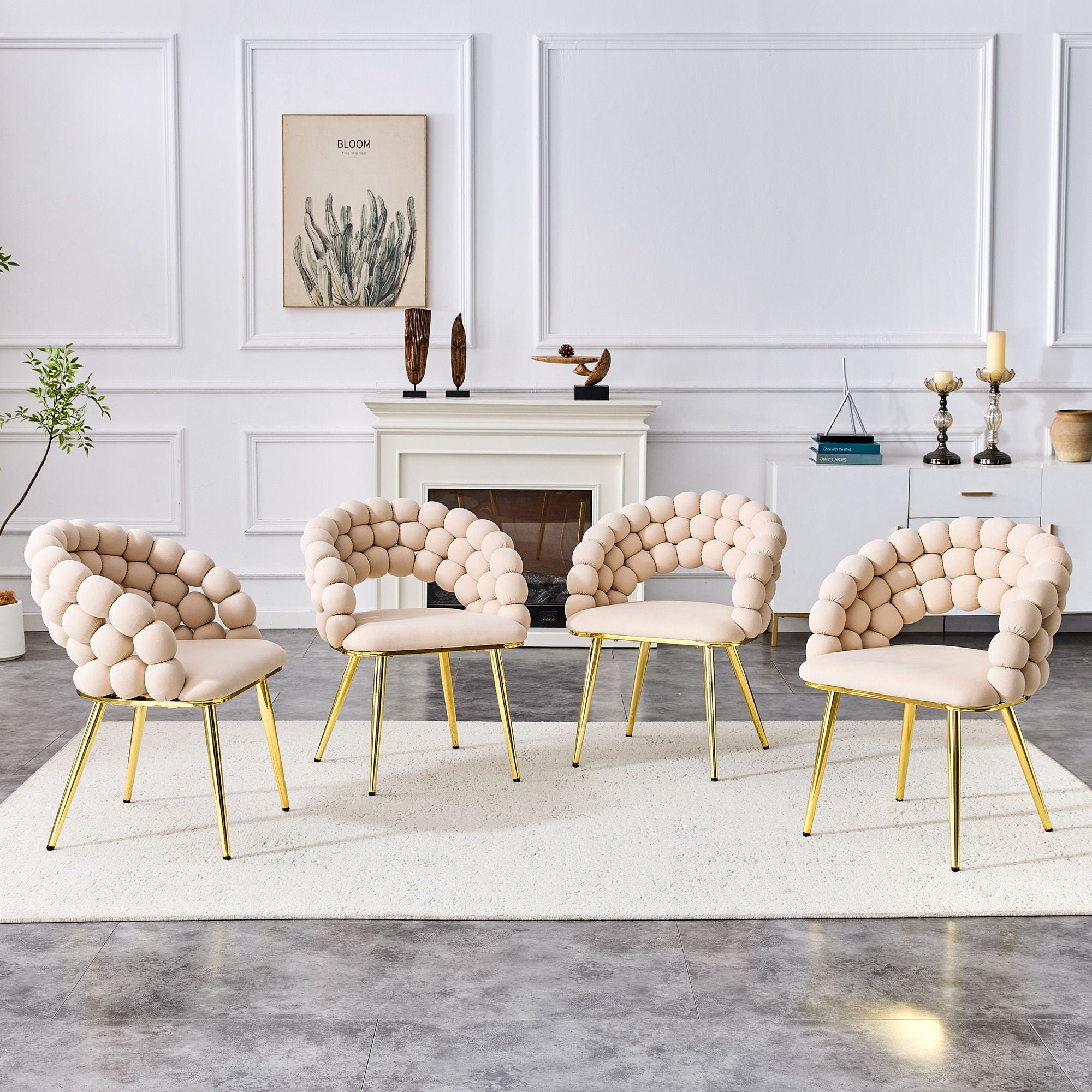 Puffy Bubble, Ball Chain Chairs For Dining Room (Set of 2)