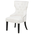 Baney Fabric Upholstered Dining Side Chair Cream and Black