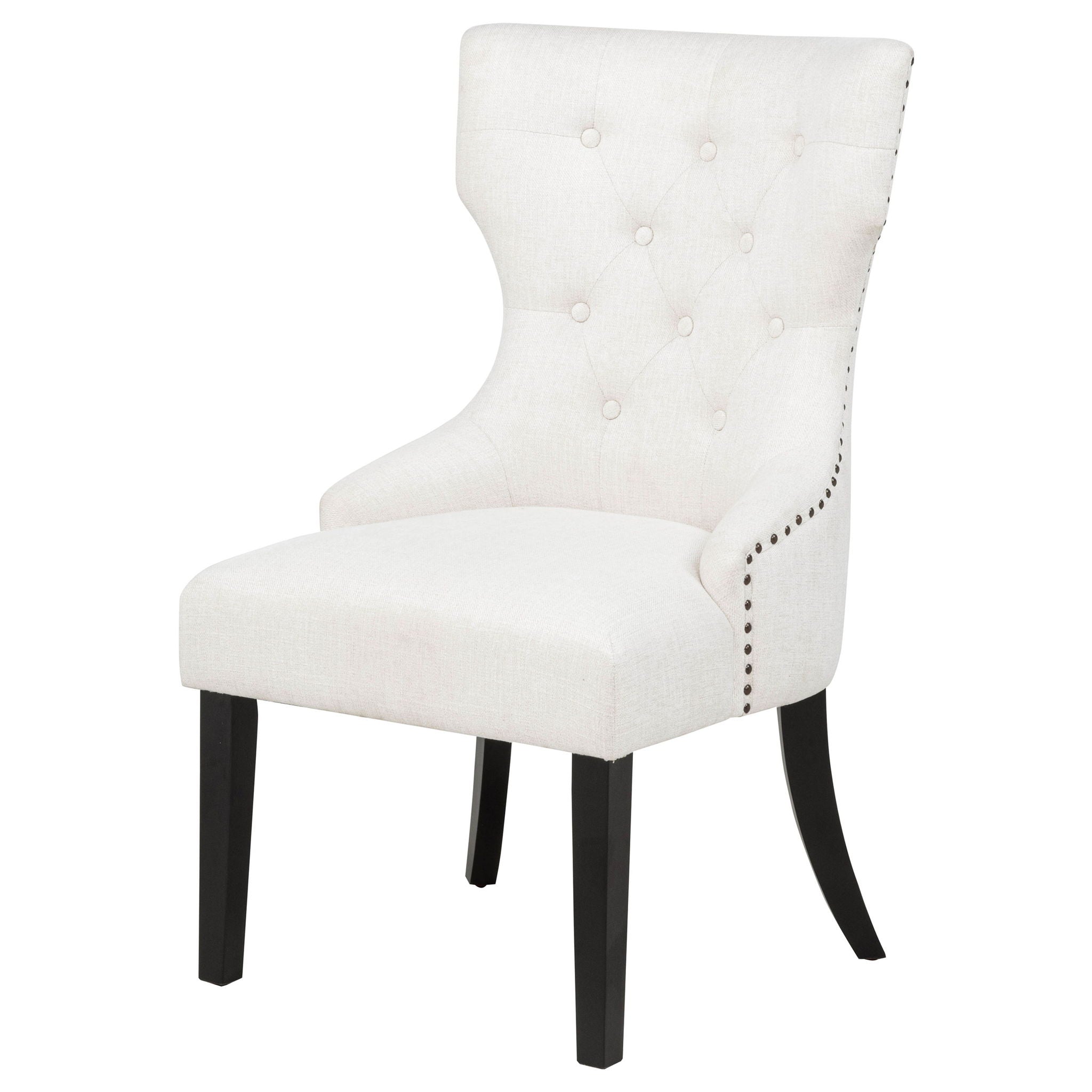 Baney Fabric Upholstered Dining Side Chair Cream and Black