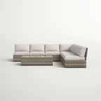 Comfortable Modern Patio Rattan Sectional Set With Cushions