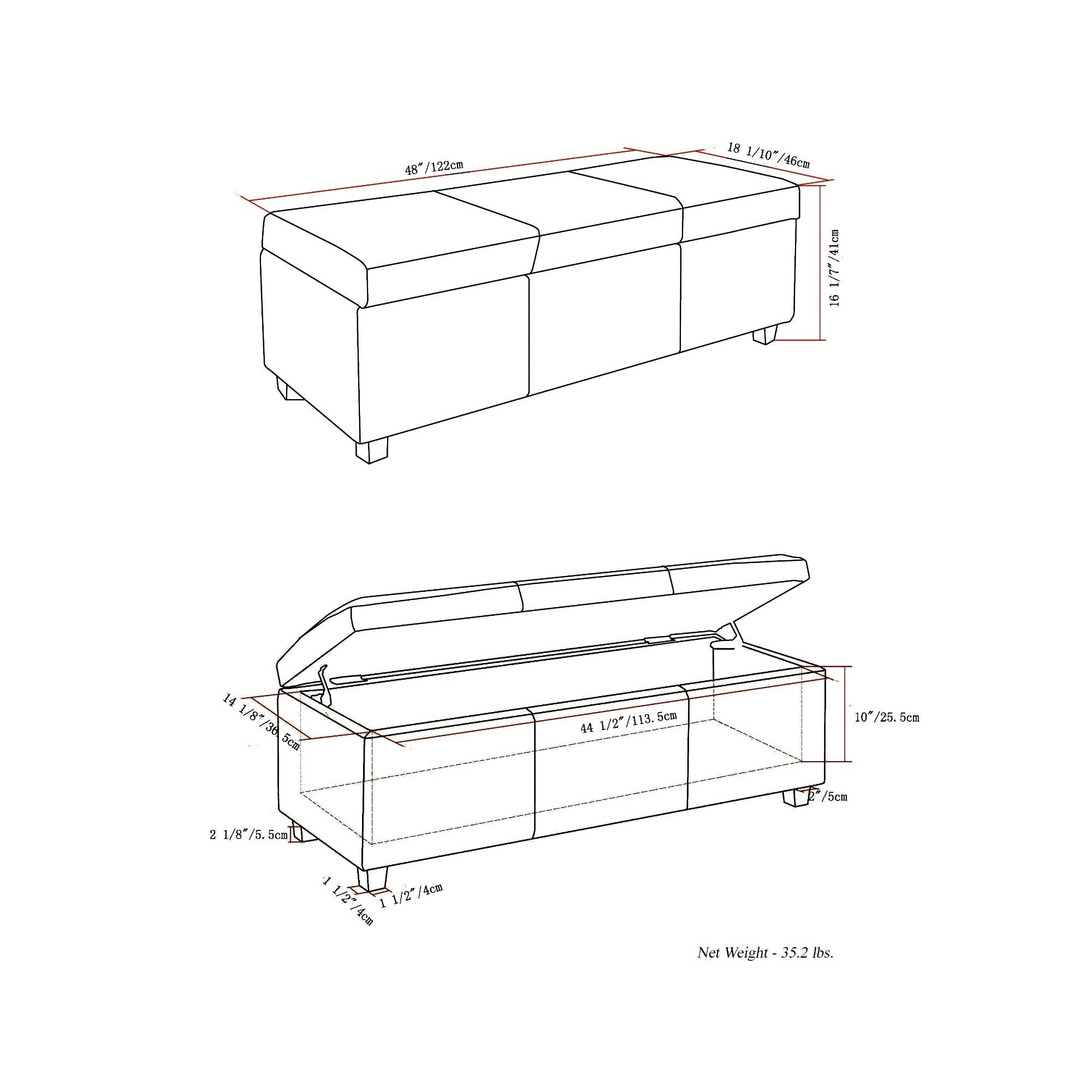 Avalon - Multifunctional Storage Ottoman Bench