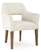 Marxmore - Dining Upholstered Arm Chair (Set of 2) - Beige / Brown
