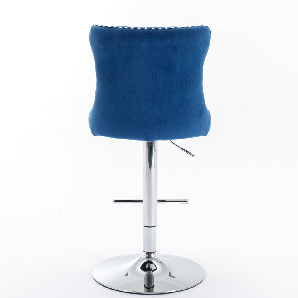 Swivel Barstools Adjusatble Seat Height From 25-33", Modern Upholstered Base Bar Stools With Backs Comfortable Tufted For Home Pub And Kitchen Island (Set of 2)