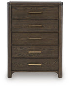 Radkin - Five Drawer Chest - Burnished Brown