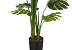 55" Tall, Artificial Plant, Monstera Tree, Indoor, Faux, Fake, Floor, Greenery, Potted, Real Touch, Decorative - Green / Black