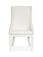 Kingston - Upholstered Host Chair (Set of 2) - Whisper White And Cerused Nutmeg