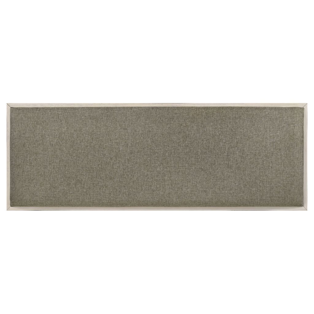 Franco Fabric Upholstered Bench with Shelf Distressed White