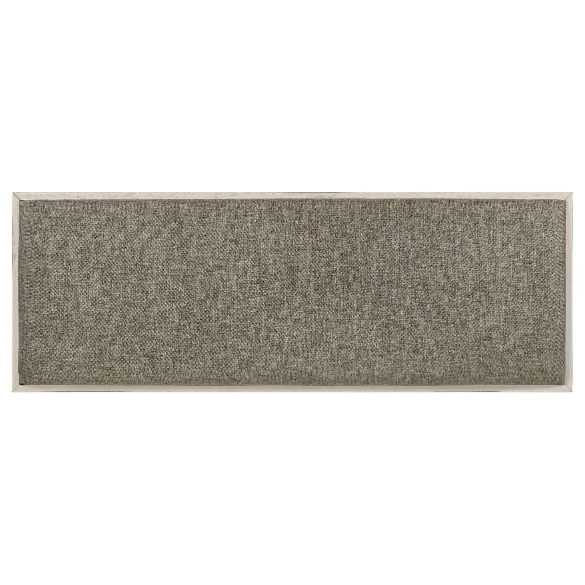 Franco Fabric Upholstered Bench with Shelf Distressed White