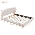 Upholstered Platform Bed With Thick Solid Frame And Stylish Curve-Shaped Design