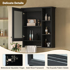 Modern 3 In 1 Bathroom Mirror Cabinet With Adjustable Shelf & Towel Bar