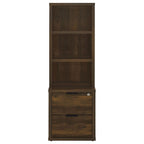 Westpark 3-shelf Bookcase USB and Lockable Drawer Dark Pine