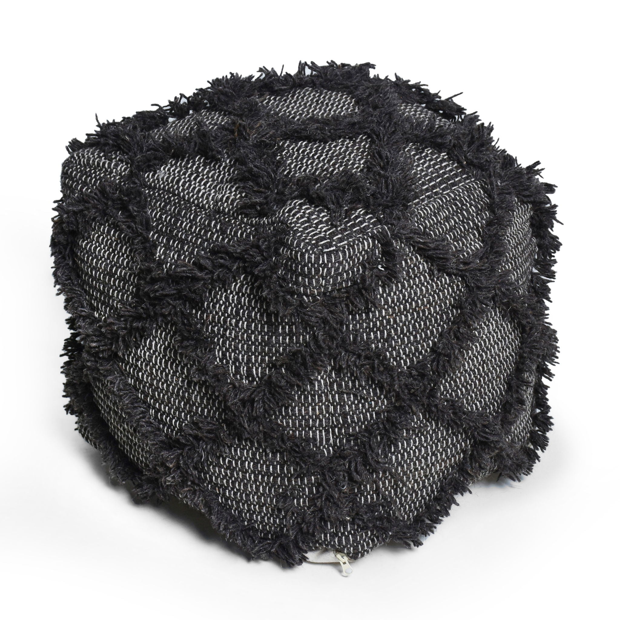 Jumanji - Handcrafted Wool And Cotton Pouf - Brown