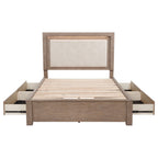 Kenora 56-inch Queen LED Storage Bed Barley Brown