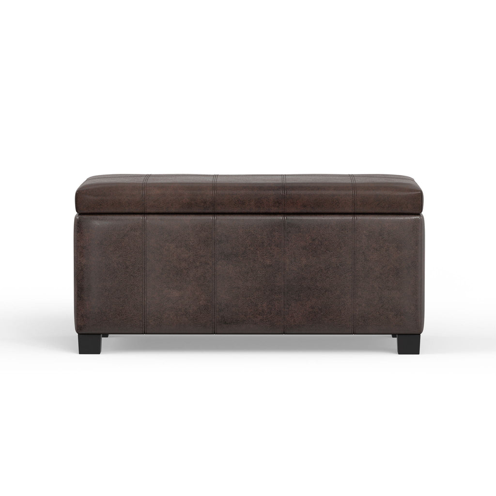 Dover - Storage Ottoman Bench - Distressed Brown