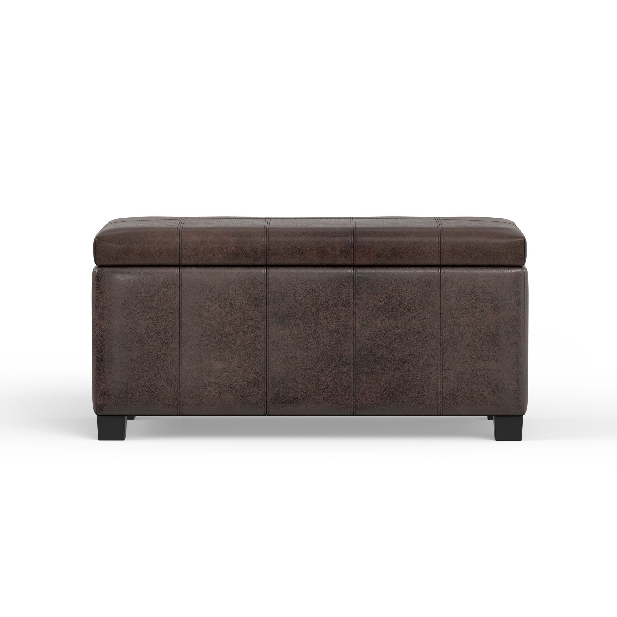 Dover - Storage Ottoman Bench - Distressed Brown