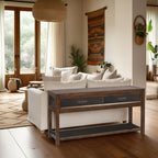 2 Drawer Sofa Table, 2 Tone - Brown
