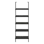 Bookshelf, Bookcase, Etagere, Ladder, 5 Tier, For Office, Marble Look Contemporary & Modern