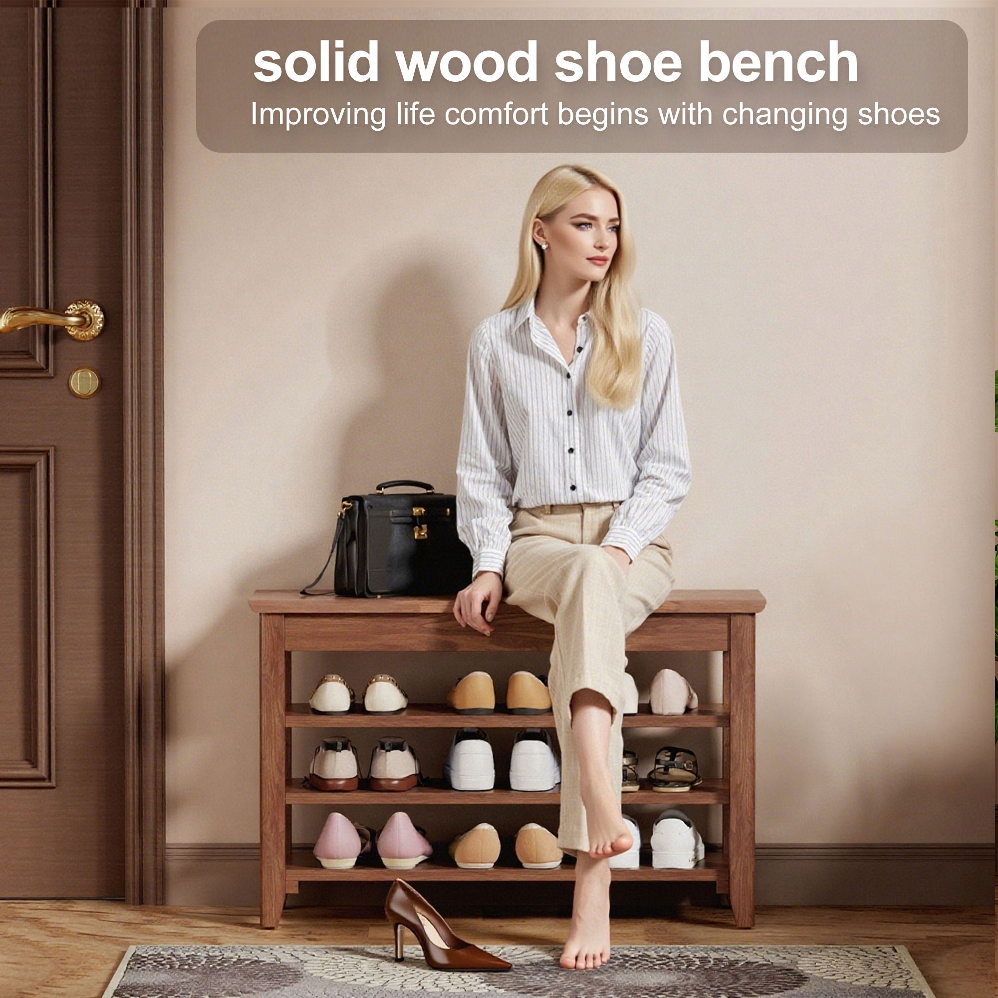 Multi Functional Double Layer Shoe Stool