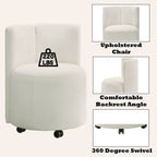 Blayde - Side Chair With Swivel (Set of 2) - White Chenille Fabric