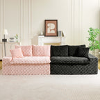 Multifunctional Sofa Pink Black, Fits 4 People