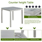 5 Pieces Counter Height Table Set, Kitchen Table With Square Table And 4 Upholstered Chairs
