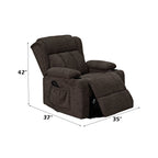 Lusio - Power Motion Recliner With Lift & Cup Holder - Brown