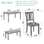 Kitchen Dining Set, Rectangular Dining Table With Upholstered Chairs