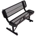 6' Outdoor Steel Bench With Backrest