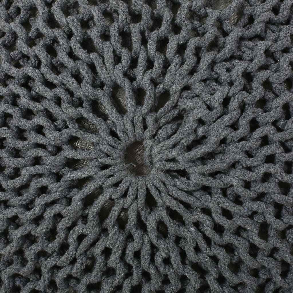 Bordeaux - Knitted Round Pouf, Versatile Ottoman And Floor Cushion