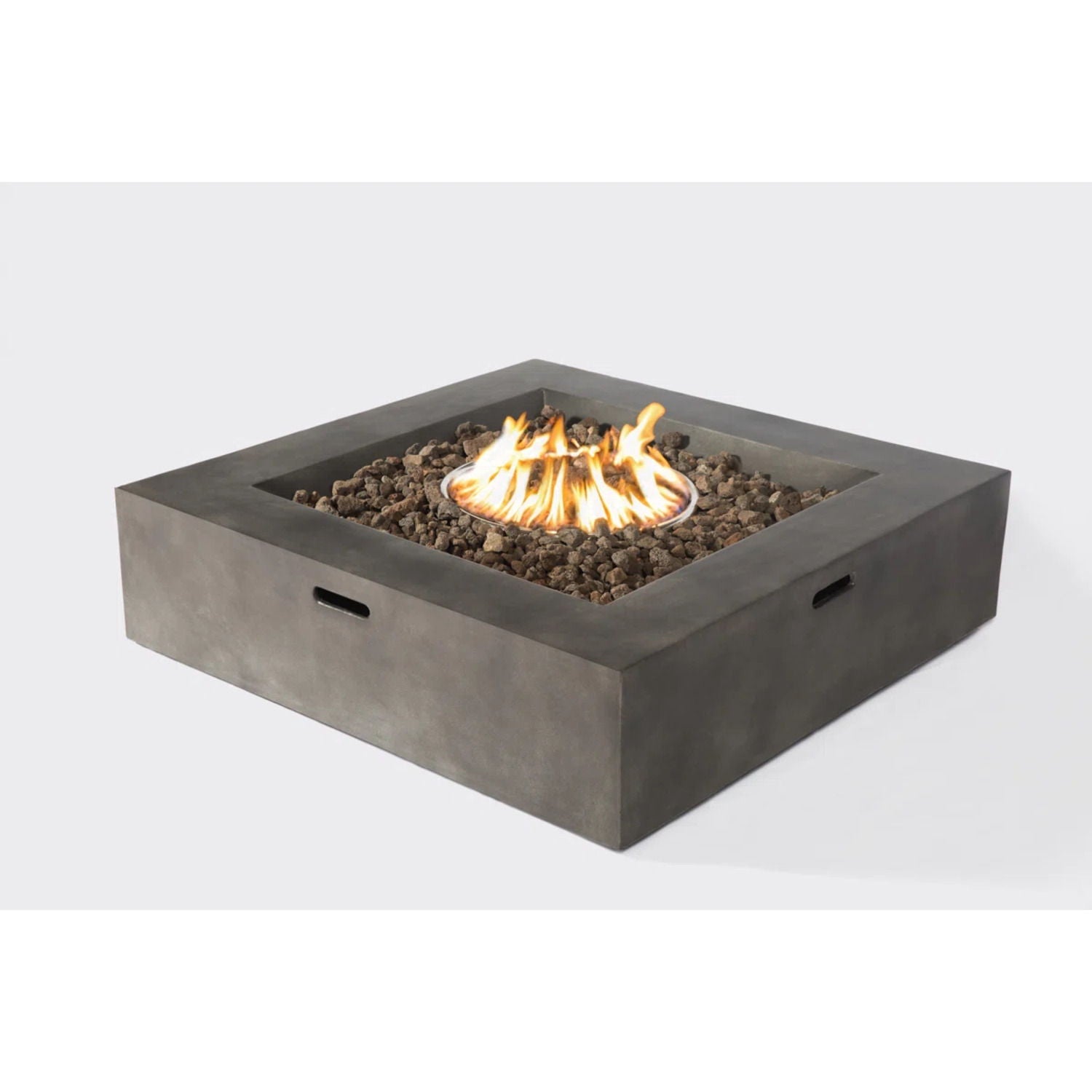 Patio Seating Set With Cushions And Fire Pit - Brown