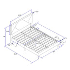 Upholstered Platform Bed Frame With Headboard, Wood Slat Support