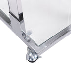 Side Table, Sofa Table, Glass Top C Shape Square Table With Metal Base For Living Room, Bedroom, Balcony Home And Office