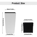 Square Large Planter With Automatic Watering System For Home And Garden (Set of 2) - White