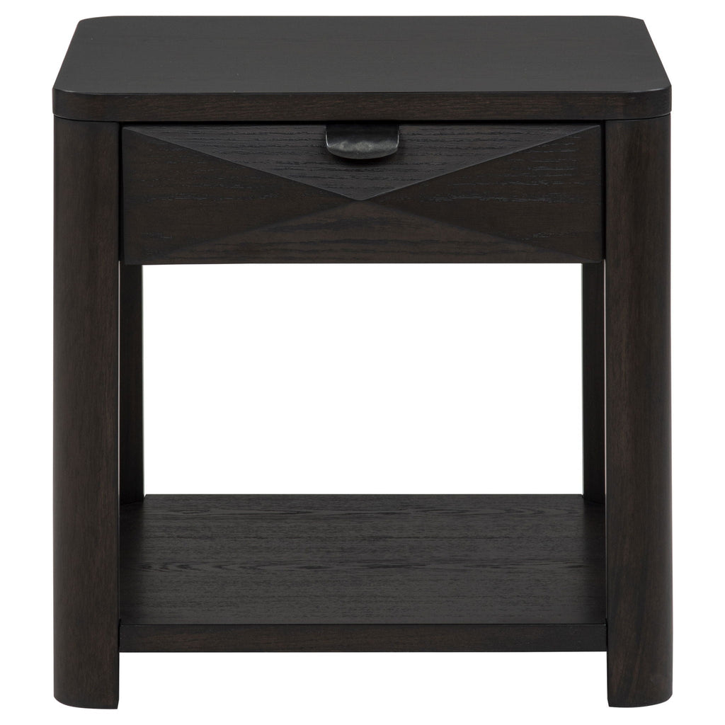 Marcelo Wood End Table with Drawer and Shelf Coffee