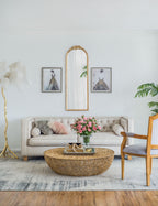 Wood Floor Mirror, Full Body Mirror Dressing Make Up Mirror For Bathroom