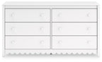 Hallityn - Six Drawer Dresser - White