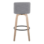 Toriano - Mid-Century Modern Fixed Height BarStool With Round Footrest (Set of 2)