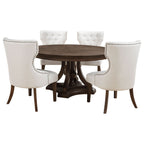 Ridgewell 5-piece Round Pedestal Dining Set Dark Oak